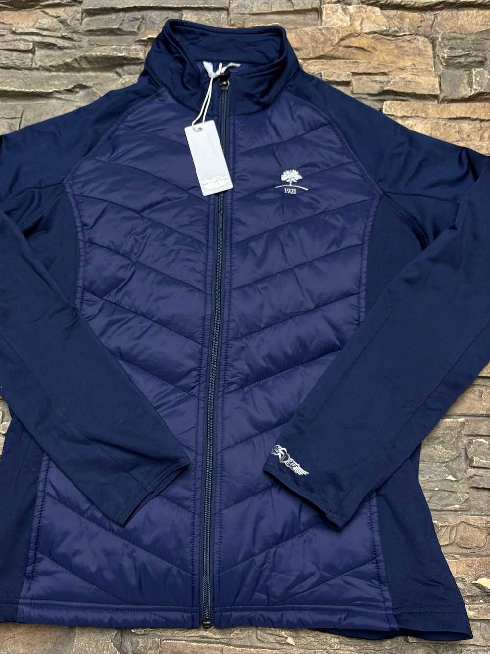 Straight Down Nova Hybrid Women Sz L Jacket  Full Zip Performance Golf NWT Logo